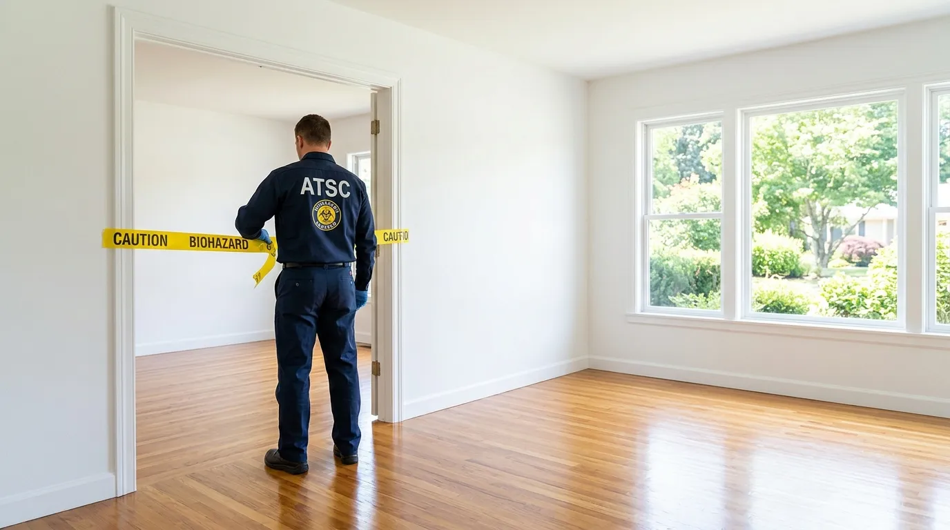 Certified biohazard cleanup crew performing Decomposition Cleanup in Laurel